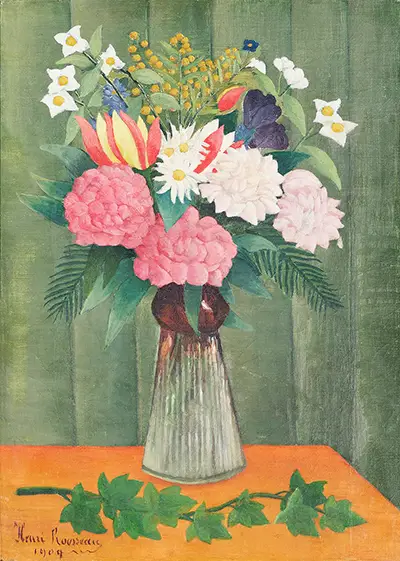 Flowers in a Vase (1909) Henri Rousseau